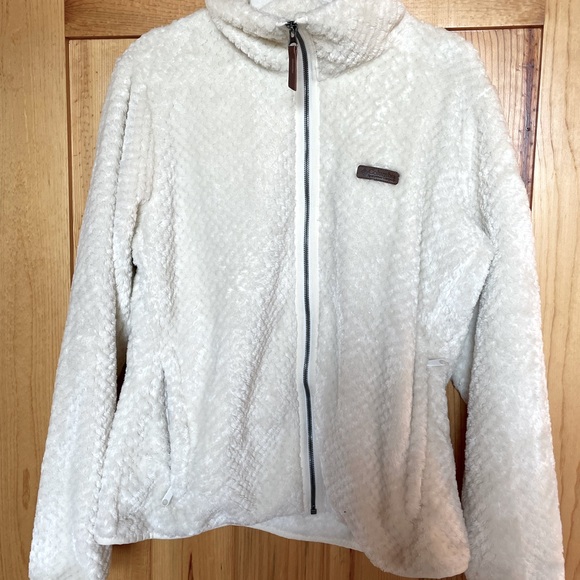 Zippered fuzzy white jacket by Columbia - Picture 5 of 5